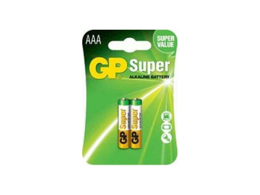 Батарейка лужна LR03/AAA Super alkaline 1.5V 24A-U2 2шт (блістер) ТМ GP від компанії Фортеця - фото 1