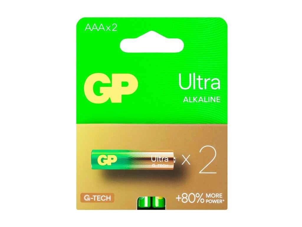 Батарейка лужна LR03/AAA Ultra Alkaline 1.5V 24AU21-SB2 2шт (блістер) ТМ GP від компанії Фортеця - фото 1