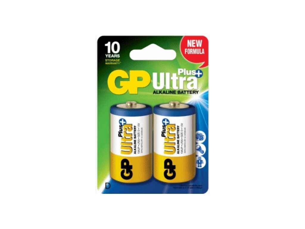 Батарейка лужна LR20/D Ultra Plus Alkaline 1.5V 13AUP-U2 2шт (блістер) ТМ GP від компанії Фортеця - фото 1