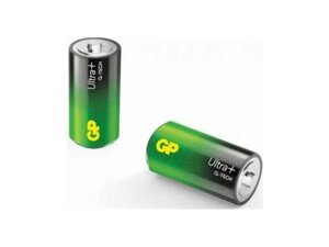 Батарейка LR20 2 шт Ultra Plus Alkaline 1,5V калюжна 13AUP21-S2 (спайка) ТМ GP