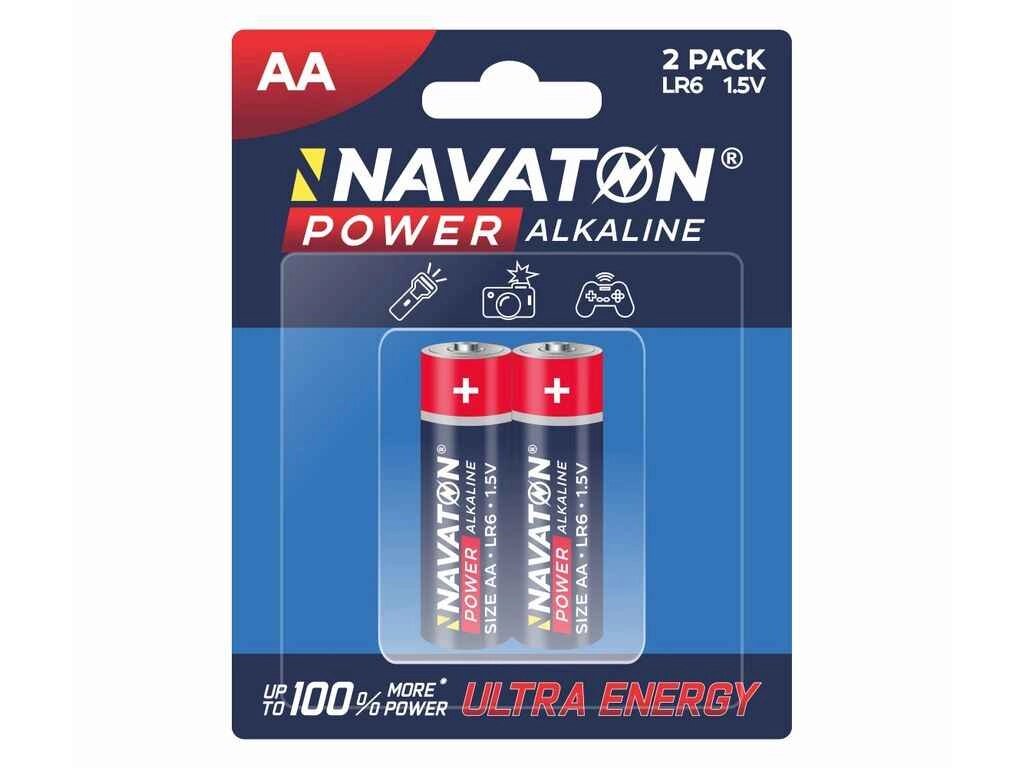 Батарейка лужна LR6 2шт (блістер) POWER Alkaline 2AA - LR6-2B ТМ NAVATON від компанії Фортеця - фото 1