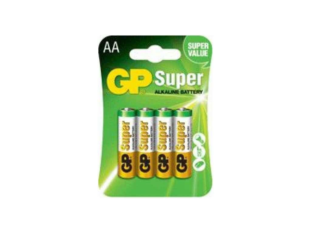 Батарейка лужна LR6/AA Super alkaline 1.5V 15A-U4 4шт (блістер) ТМ GP від компанії Фортеця - фото 1