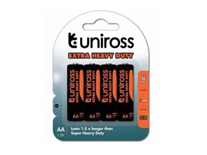 Батарейка сольова LR6/AA 4шт shrink OF 4AA EXTRA HEAVY DUTY пвх (в спайці) тм uniross