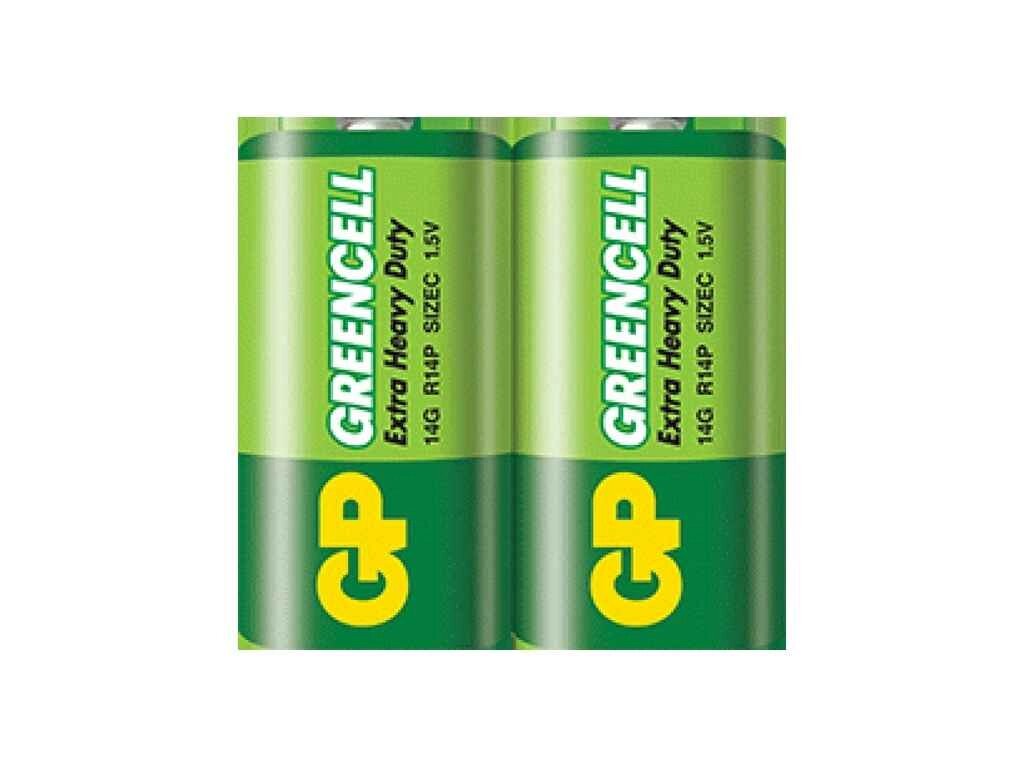 Батарейка сольова R14/C Greencell 1.5V 14G-S2 2шт (спайка) ТМ GREENCELL від компанії Фортеця - фото 1