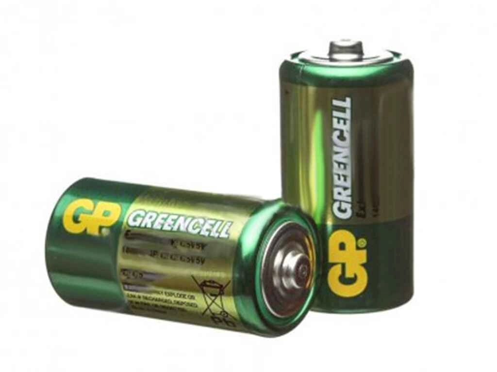 Батарейка сольова R20/D Greencell зелена 2шт (спайка) ТМ GP від компанії Фортеця - фото 1