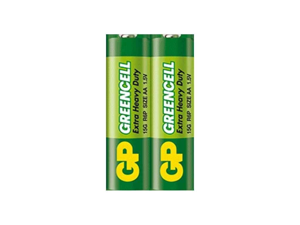 Батарейка сольова R6/AA Greencell 1.5V 15G-S2 2шт (спайка) ТМ GREENCELL від компанії Фортеця - фото 1