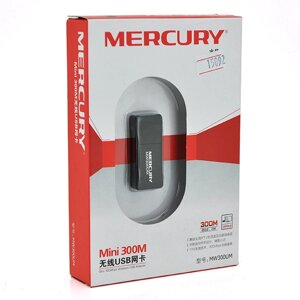 Бездротовий мережевий адаптер wi-fi-USB mercury mini MW300UM, 802.11bgn, 300MB, 2.4 ghz, WIN7 / XP / vista /