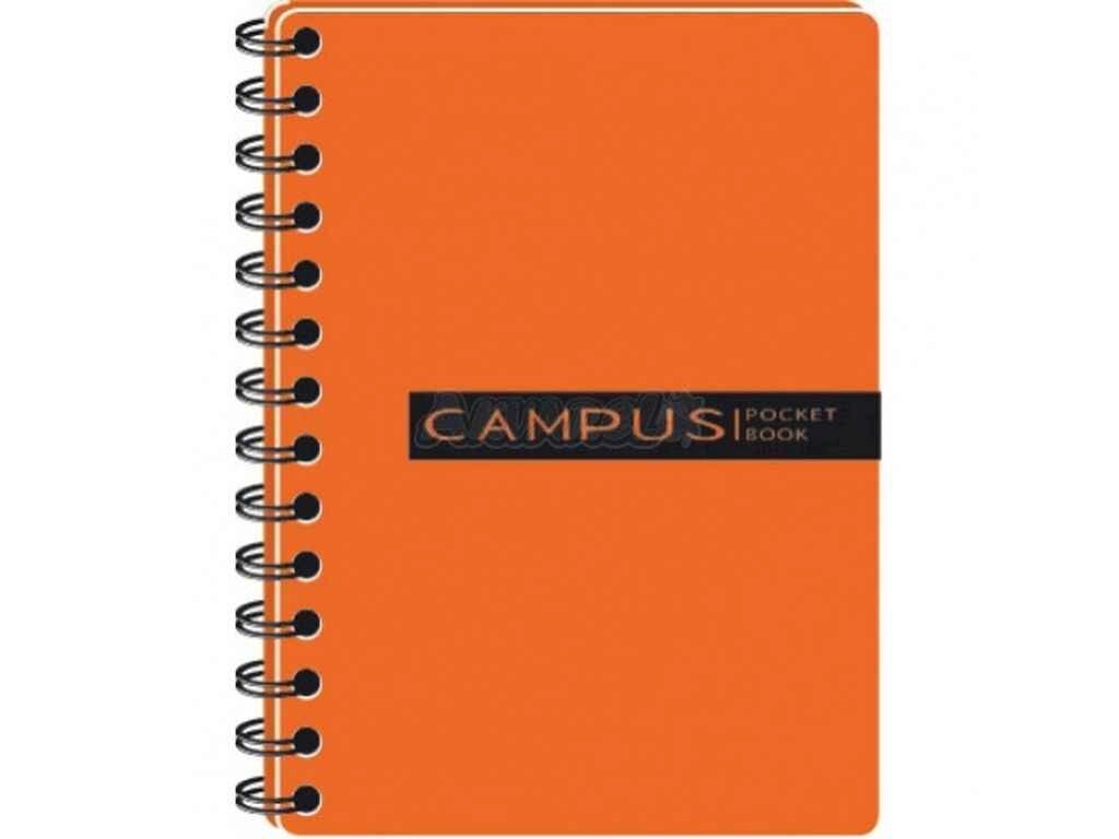 Блокнот В6 Campus Pocketbook на спір, 120арк пласт. обкл, 3розд. РВ63120-810 помаранч. ТМ ОФОРТ від компанії Фортеця - фото 1