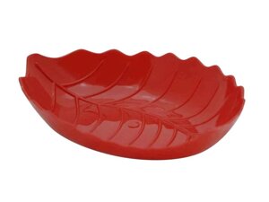 Блюдо пластикове червоний «Листочок» ТМ Магія Пласт