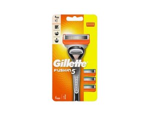 Бритва fusion з 4 змінними касетами тм gillette