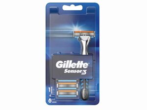 Бритва Gillette Sensor 3 6 Змінних касет ТМ GILLETTE
