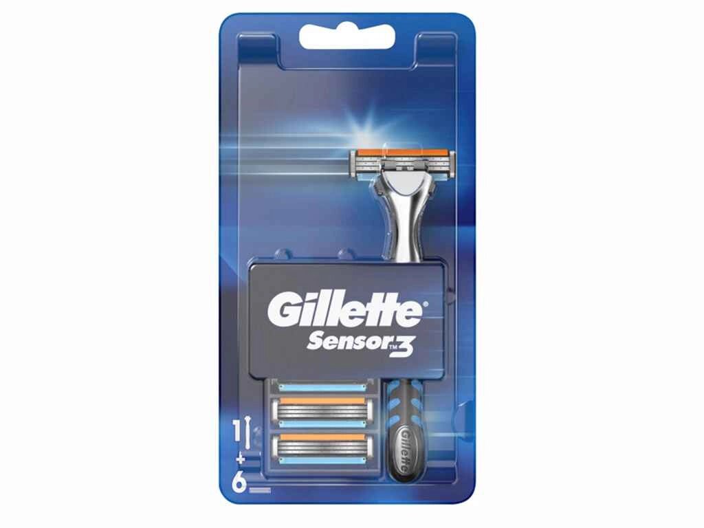 Бритва Gillette Sensor 3 6 Змінних касет ТМ GILLETTE від компанії Фортеця - фото 1