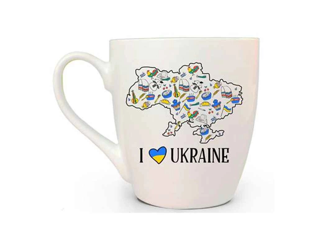 Чашка 500мл фарфор I love Ukraine 5060 в под. коробці ТМ KVARTA від компанії Фортеця - фото 1