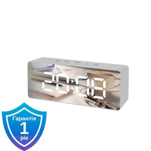 Годинник з будильником Bass Polska BH 11110 з термометром та дзеркалом