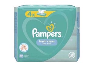 Дитячі вологі серветки Baby Fresh Clean 4х52шт ТМ PAMPERS