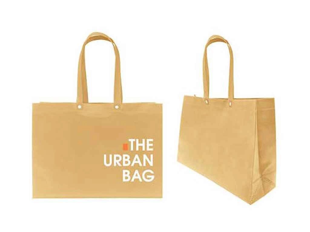 Еко сумка The Urban Bag Бежевій на кнопках 410х300х120мм 500мм ТМ ECOBAG від компанії Фортеця - фото 1