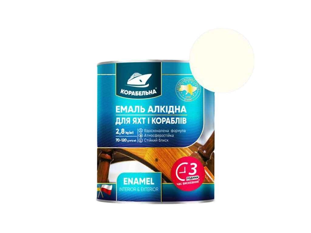 Емаль алкідна ПФ-115 Білий глянсовий 0,9кг ТМ КОРАБЕЛЬНА від компанії Фортеця - фото 1