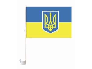 Прапор на бокове скло авто україна герб 30см*45см тм україна