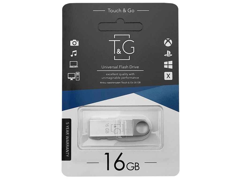 Флешка USB 16GB 2.0 026 metal Series срібна ТМ TG від компанії Фортеця - фото 1