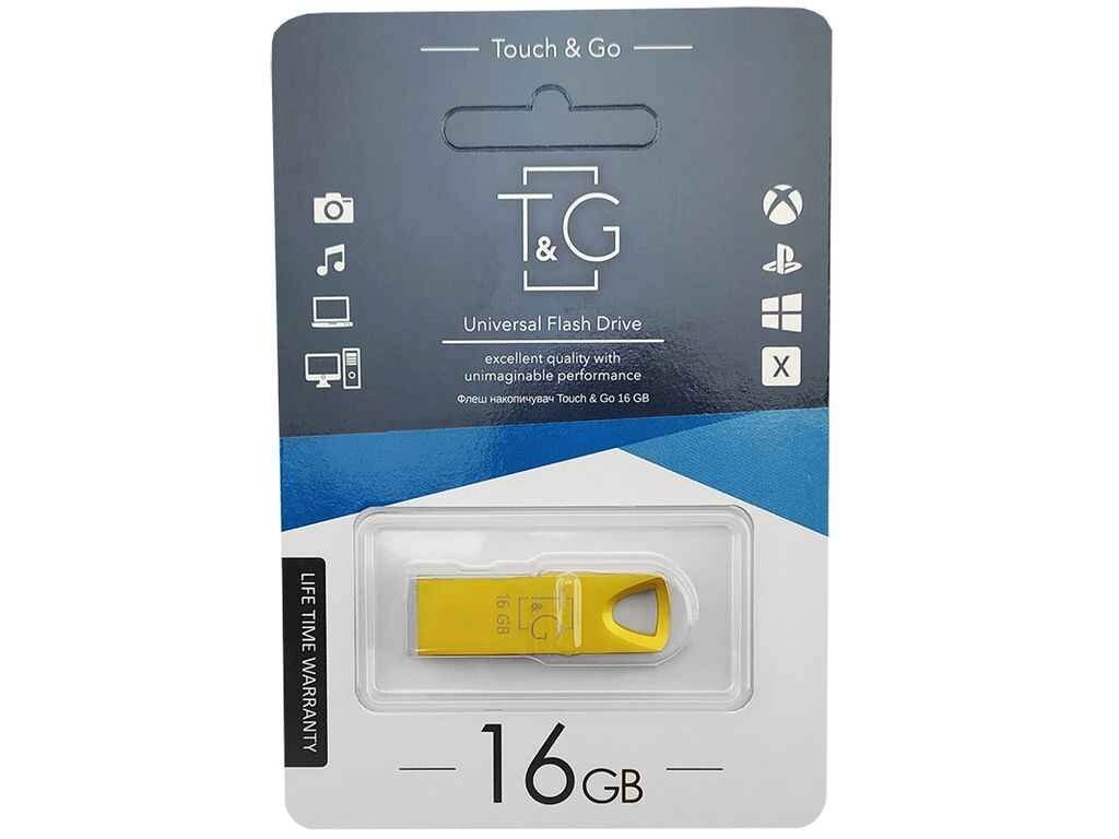 Флешка USB 16GB 2.0 117 metall Series золота ТМ TG від компанії Фортеця - фото 1