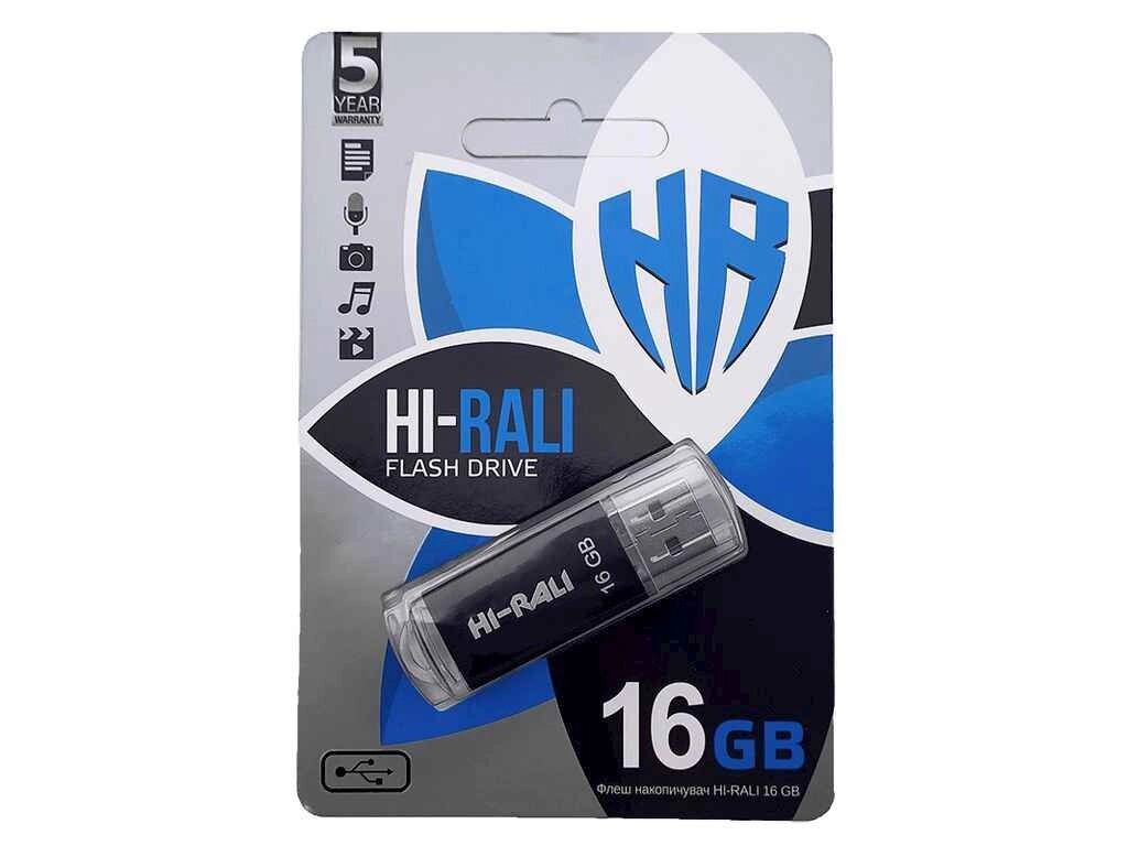 Флешка USB 16GB 2.0 Rocket чорна ТМ Hi-Rali від компанії Фортеця - фото 1