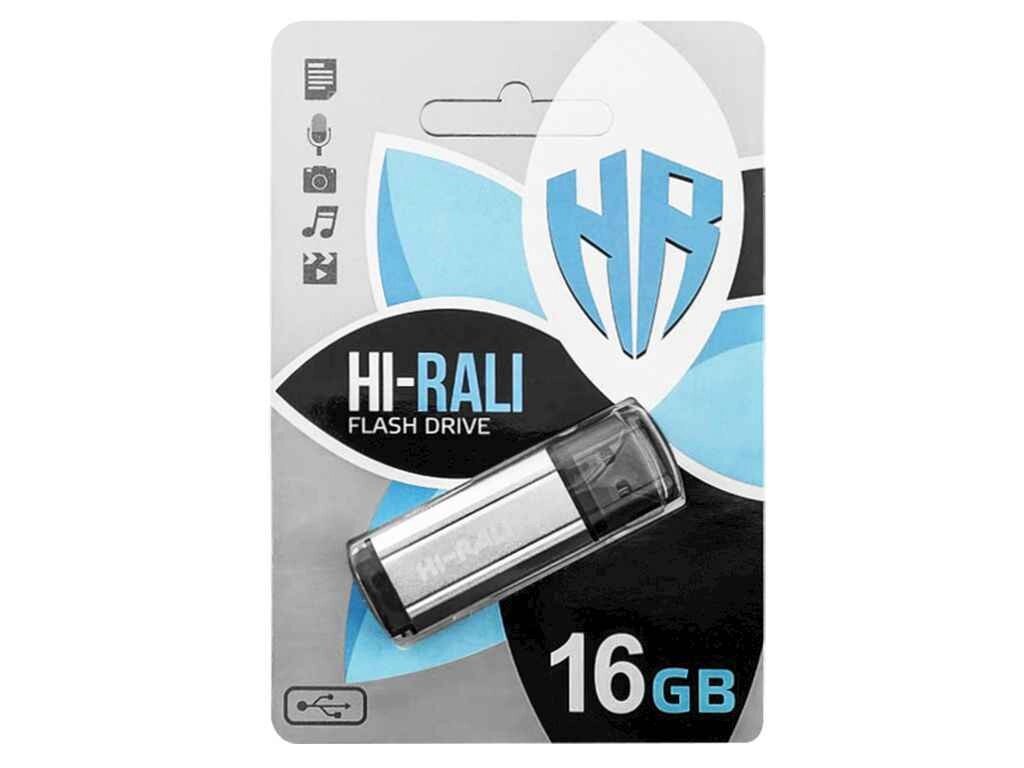 Флешка USB 16GB 2.0 Stark Series срібна ТМ Hi-Rali від компанії Фортеця - фото 1