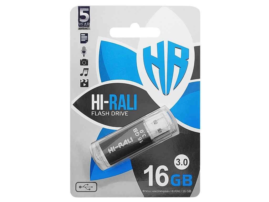 Флешка USB 16GB 3.0 Rocket чорна ТМ Hi-Rali від компанії Фортеця - фото 1