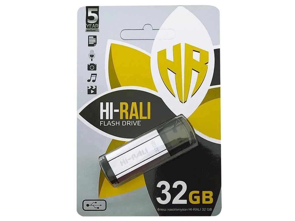 Флешка USB 32GB 2.0 Stark Series срібна ТМ Hi-Rali від компанії Фортеця - фото 1