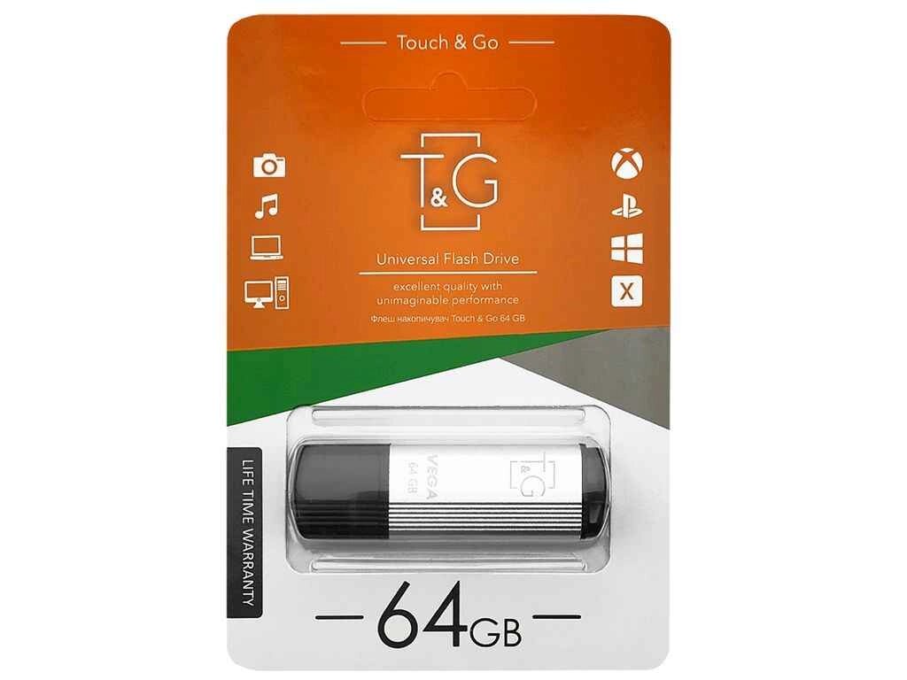 Флешка USB 64GB 2.0 121 Vega series срібна ТМ TG від компанії Фортеця - фото 1