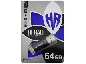 Флешка USB 64GB 2.0 Rocket series чорна ТМ Hi-Rali