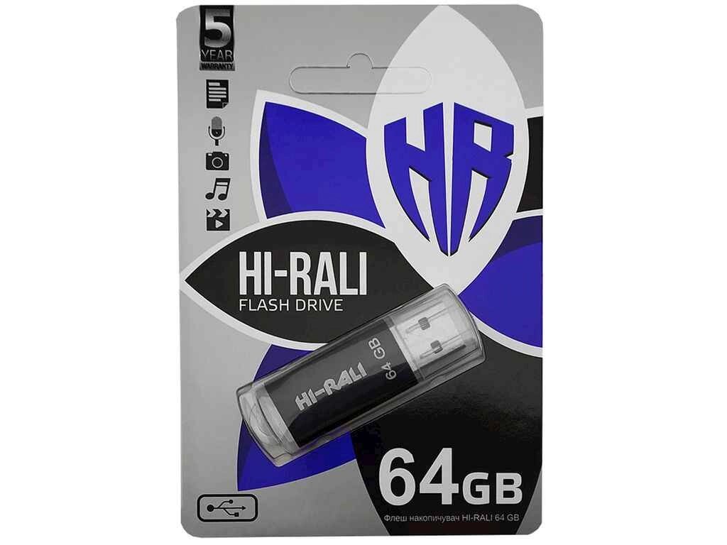 Флешка USB 64GB 2.0 Rocket series чорна ТМ Hi-Rali від компанії Фортеця - фото 1