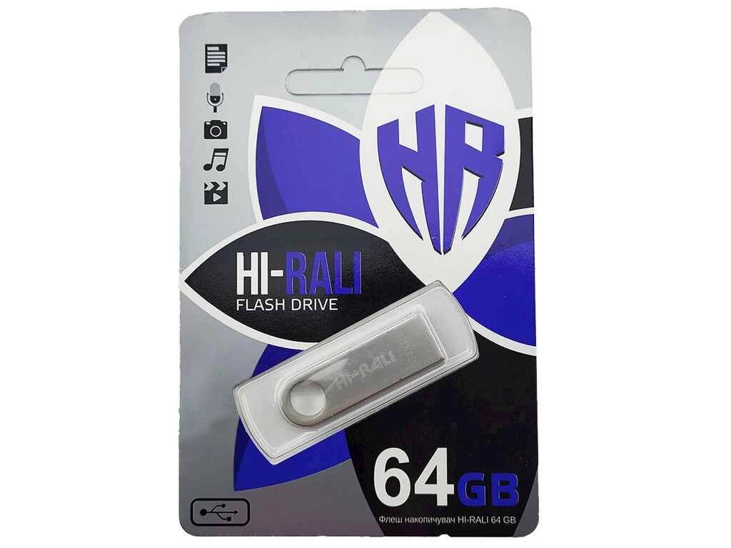 Флешка USB 64GB 2.0 Shuttle series сталева ТМ Hi-Rali від компанії Фортеця - фото 1