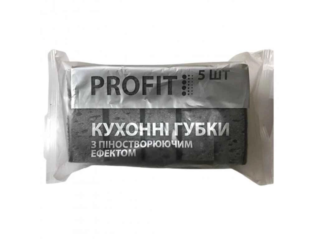 Губки кухонні 5шт пористі (чорні) ТМ Profit! від компанії Фортеця - фото 1