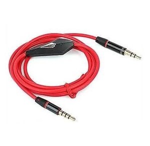 Кабель AUX з мікрофоном Audio DC3.5 тато-тато 1.0 м, CCA Stereo Jack, круглий) Red cable, Box