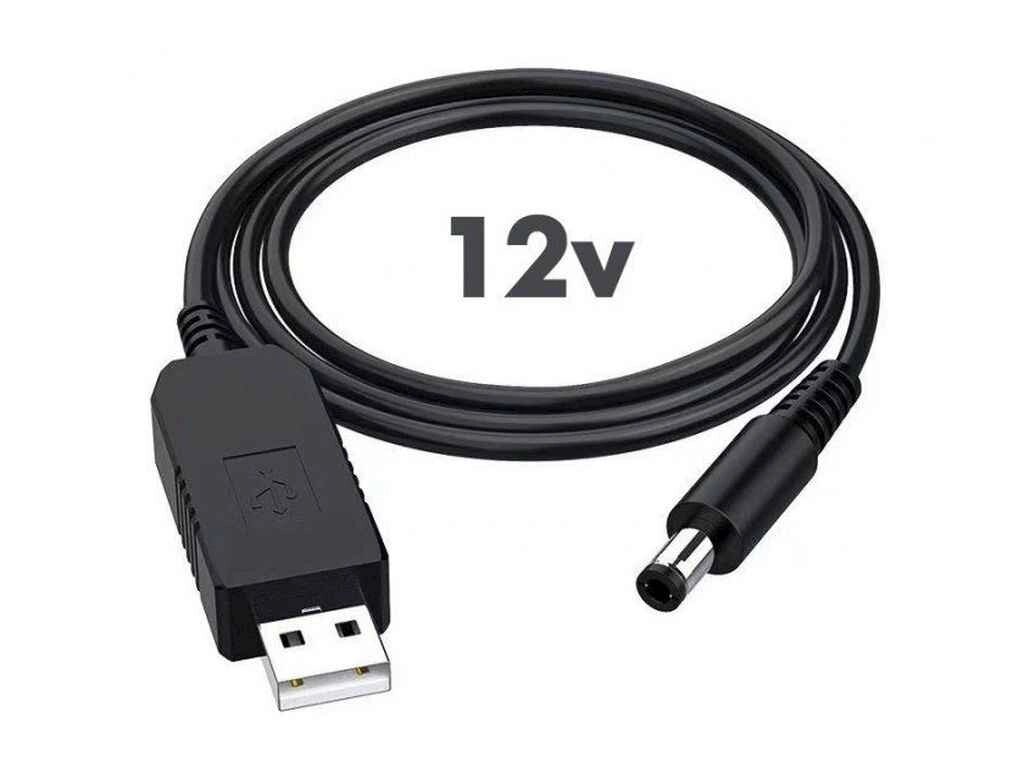 Кабель DC-USB 12V 5.5х2.1мм (для роутера від павербанка) ТМ GERLAX від компанії Фортеця - фото 1