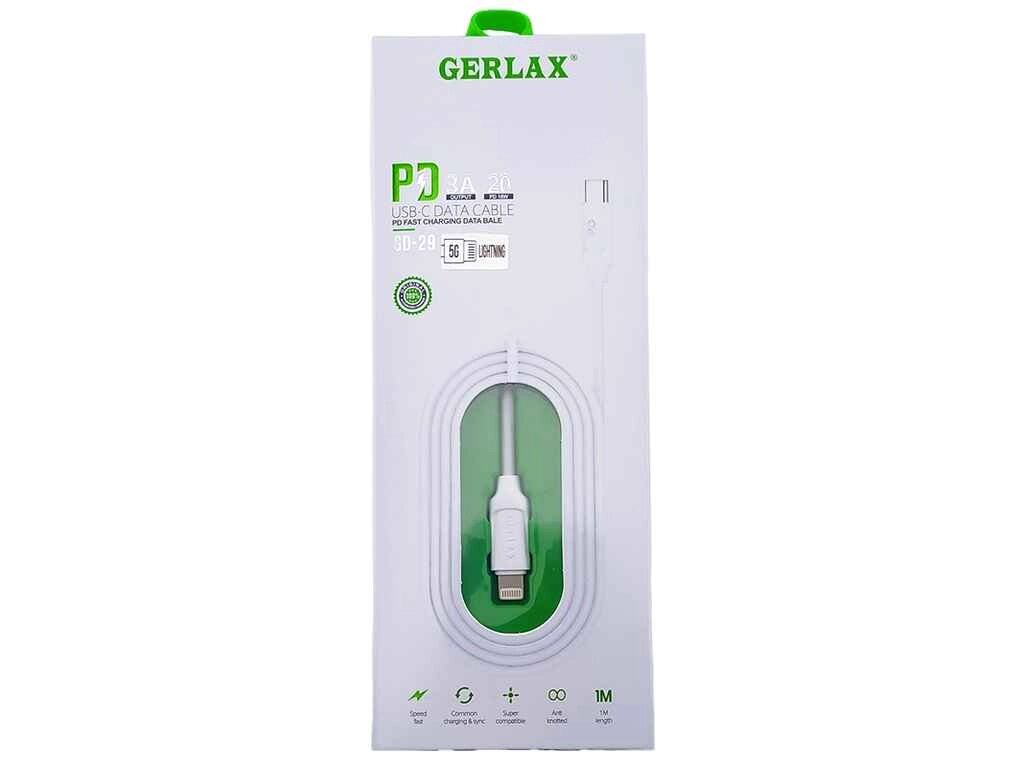 Кабель Type-C-Lightning iPhone PD Type-C to Lightning (11, 11 Pro, 11 Pro Max) GD-29 20w білий 1м ТМ Gerlax від компанії Фортеця - фото 1