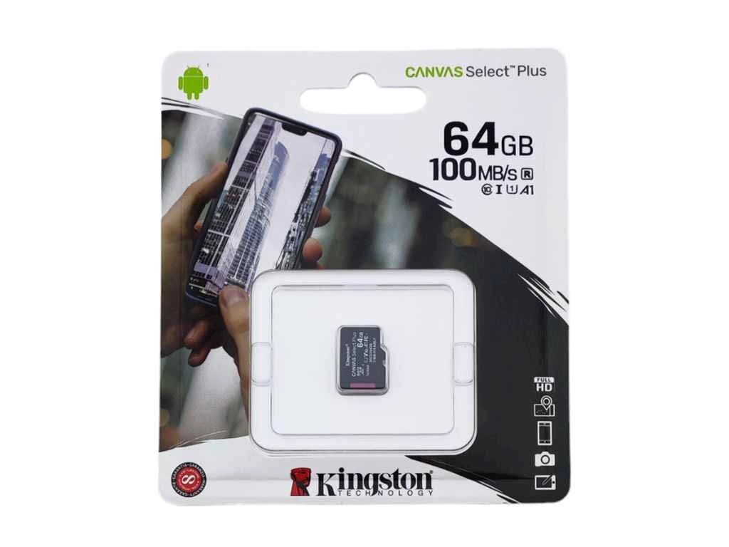 Карта памяті 64Gb Micro SD (10) (-adapter) Canvas Select Plus UHS-I ТМ Kingston від компанії Фортеця - фото 1