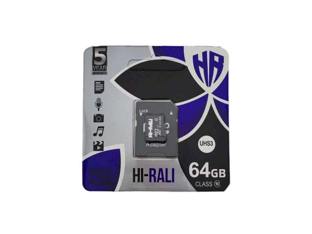 Карта памяті 64Gb Micro SD (10) (adapter) UHS-II ТМ Hi-Rali від компанії Фортеця - фото 1