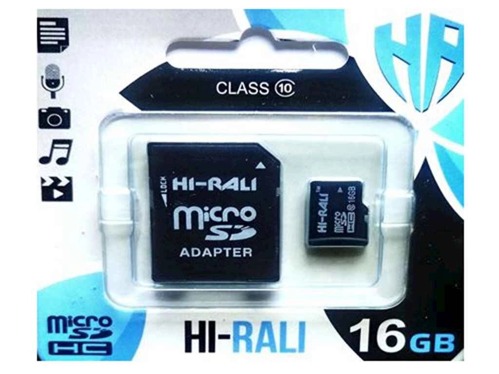 Карта памяті micro SDCL 16GB class 10 (з адаптером) ТМ Hi-Rali від компанії Фортеця - фото 1