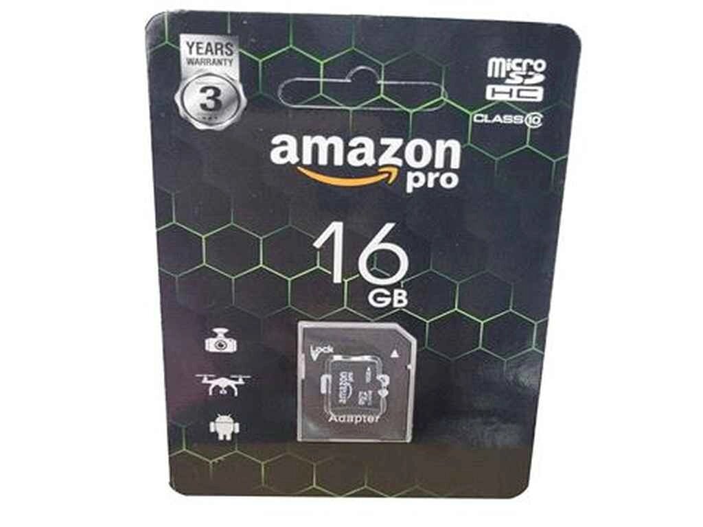 Карта памяті micro SDHC 16GB class 10 (з адаптером) ТМ AMAZONpro від компанії Фортеця - фото 1