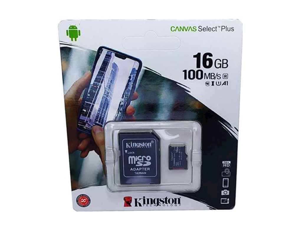 Карта памяті micro SDHC 16GB class 10 (з адаптером) ТМ Kingston від компанії Фортеця - фото 1