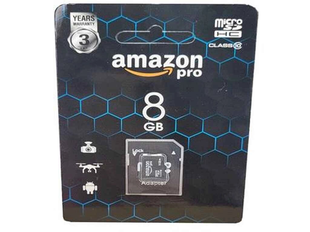 Карта памяті micro SDHC 8GB class 10 (з адаптером) ТМ AMAZONpro від компанії Фортеця - фото 1