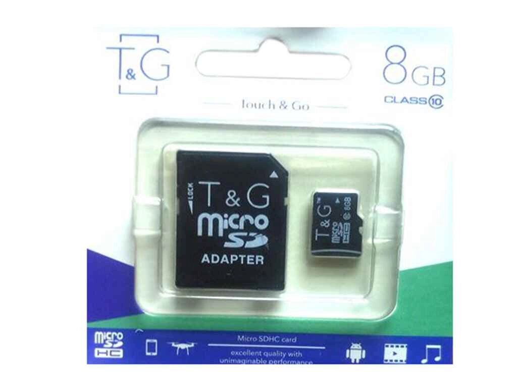 Карта памяті micro SDHC 8GB class 10 (з адаптером) ТМ TG від компанії Фортеця - фото 1