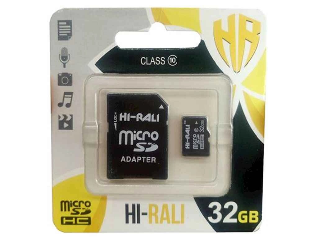 Карта памяті micro SDHC HI-RALI 32GB class10 (з адаптером) ТМ HI-RALI від компанії Фортеця - фото 1