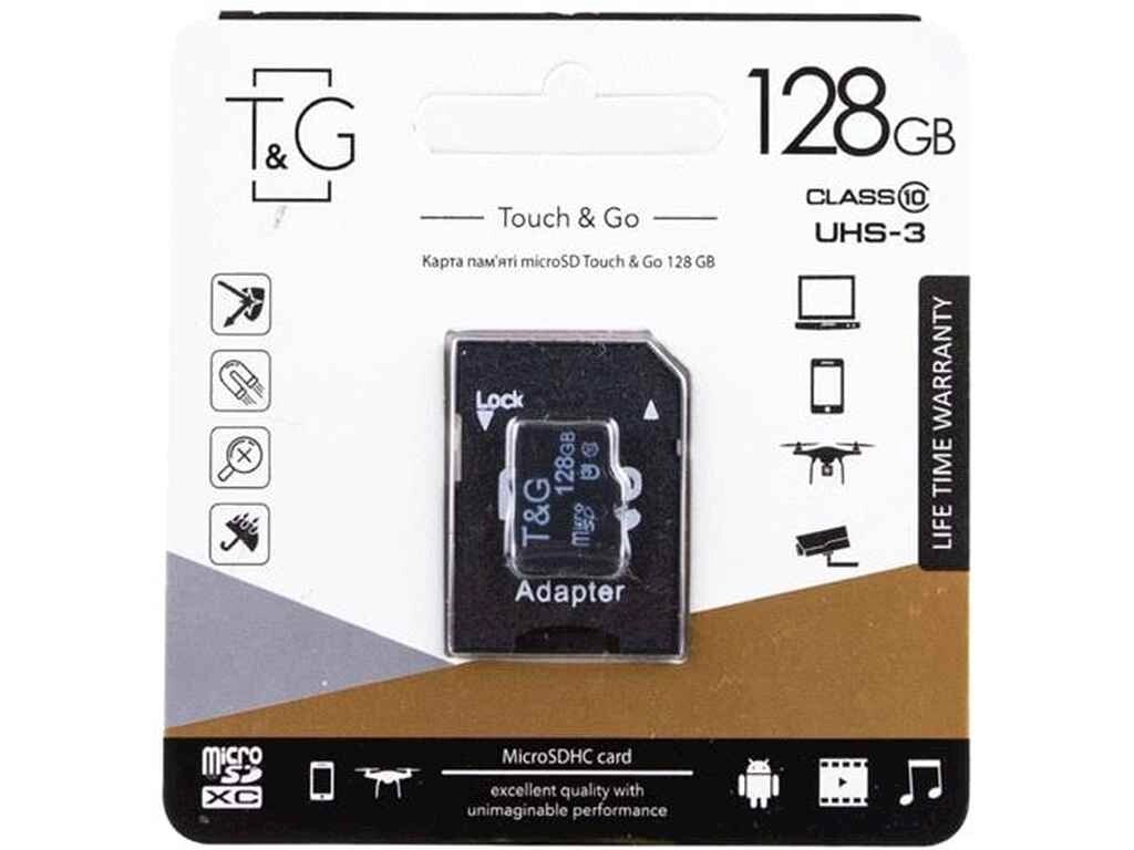 Карта памяті microSDXC (UHS-3) 128GB class 10 TG (з адаптером) ТМ TG від компанії Фортеця - фото 1