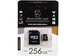 Карта памяті microSDXC (UHS-3) 256GB class 10 TG (з адаптером) ТМ TG