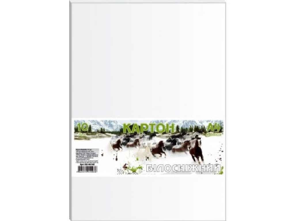 Картон білий 10 аркушів набір А4, в п/п пакеті КА4010Е ТМ ГРАФІКА від компанії Фортеця - фото 1