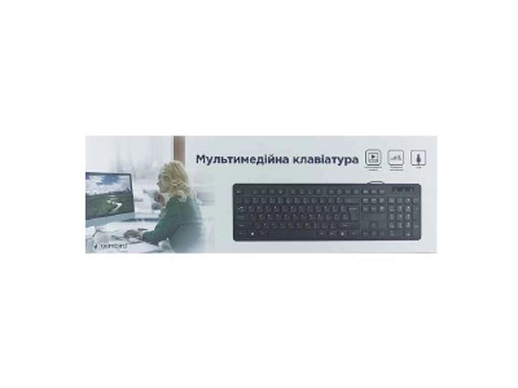 Клавіатура дротова USB KB-MCH-04-UA (Ua/Eng/Ru) 104 клавіші/повнорозмірна/коричневі клавіші чорна 1,4м ТМ Gembird від компанії Фортеця - фото 1