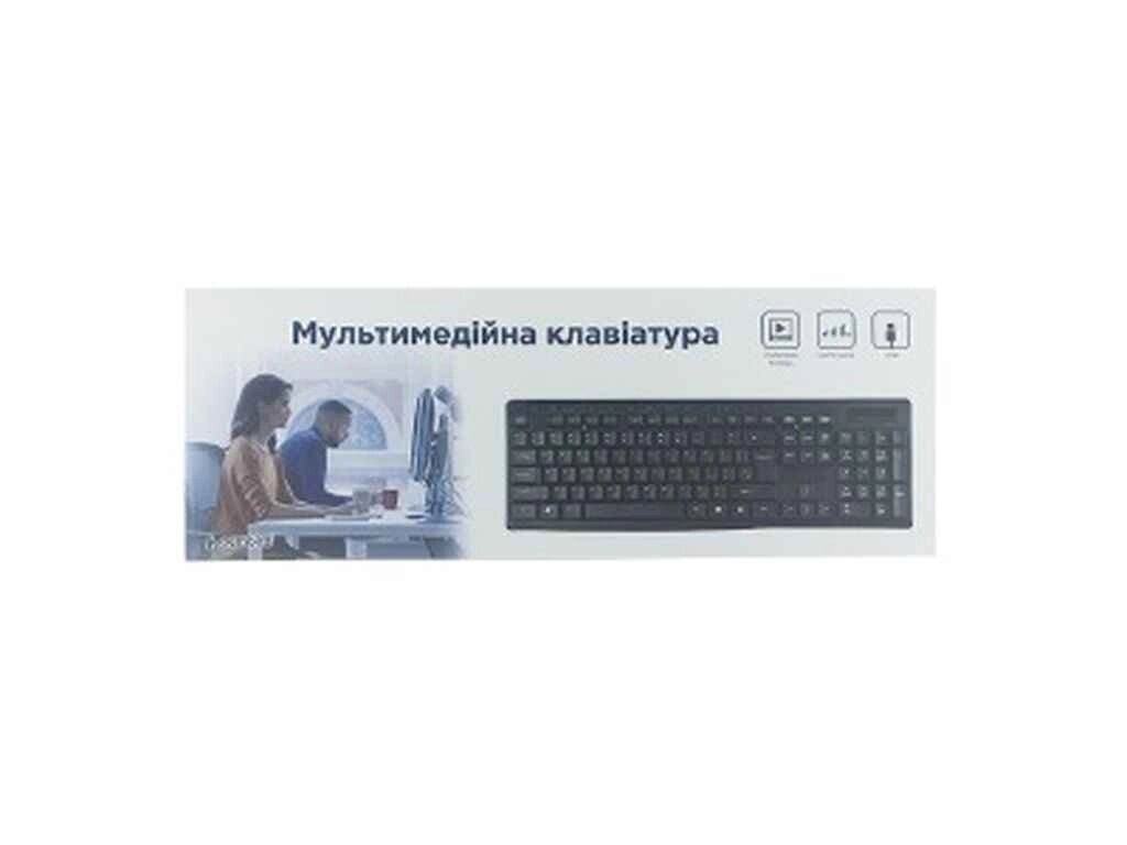 Клавіатура дротова USB KB-UM-107-UA (Ua/Eng/Ru) 117 клавіш/повнорозмірна чорна 1,2м ТМ Gembird від компанії Фортеця - фото 1