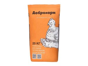 Комбікорм універсальний (з 9-48 тиждень) крупа Фініш НК-2 25кг ТМ ДОБРОКОРМ